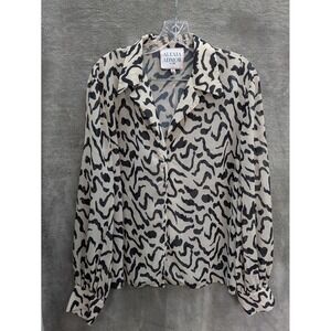 Alexia Admor Blouse Womens 8 Abstract Print Sheer Coquette Soft Girl Balletcore